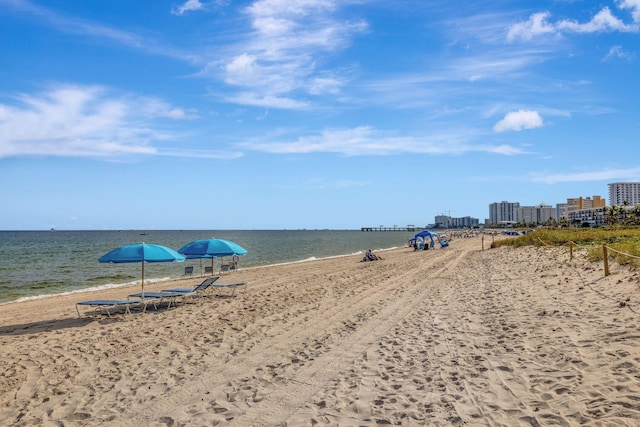 water view with a view of the beach