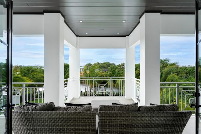 balcony with a water view