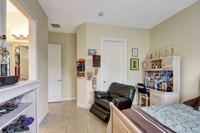 view of tiled bedroom