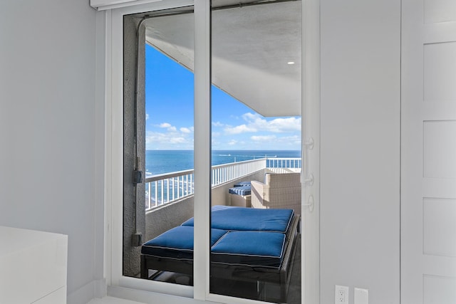 balcony with a water view