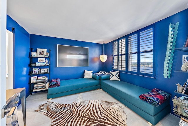 view of tiled living room