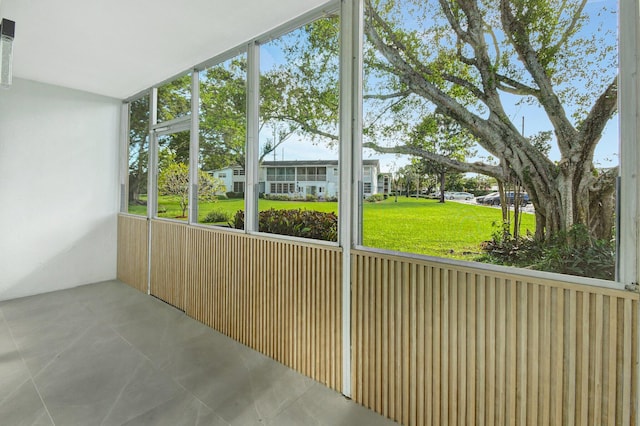 view of unfurnished sunroom