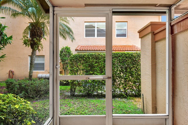 exterior space featuring stucco siding