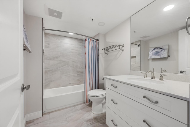 3400 S Ocean Blvd Unit 3Fii, Palm Beach, FL 33480 - bathroom with vanity, shower / bathtub combination with curtain, and recessed lighting