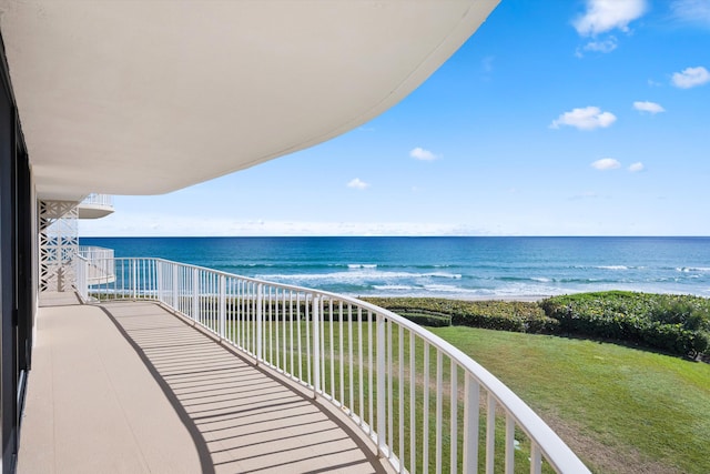 balcony with a water view