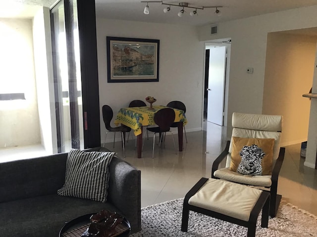 view of tiled living room