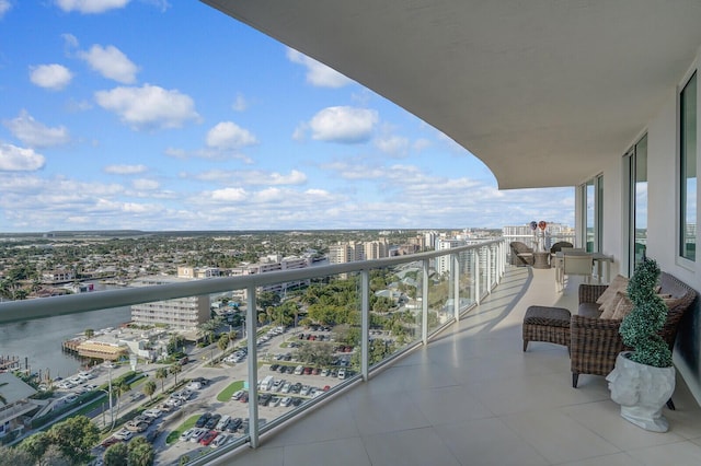 balcony with a water view