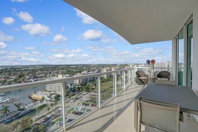 balcony with a water view