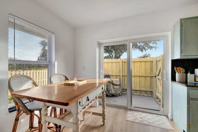 dining area featuring light hardwood / wood-style flooring