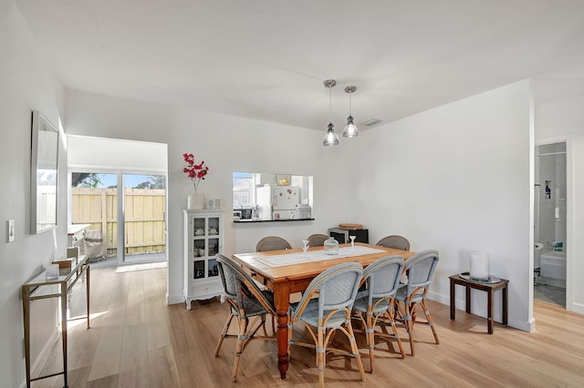 living room with plenty of natural light and light hardwood / wood-style flooring