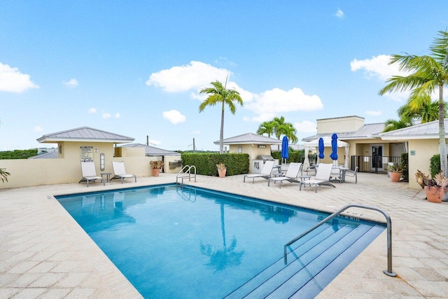 view of pool featuring a patio