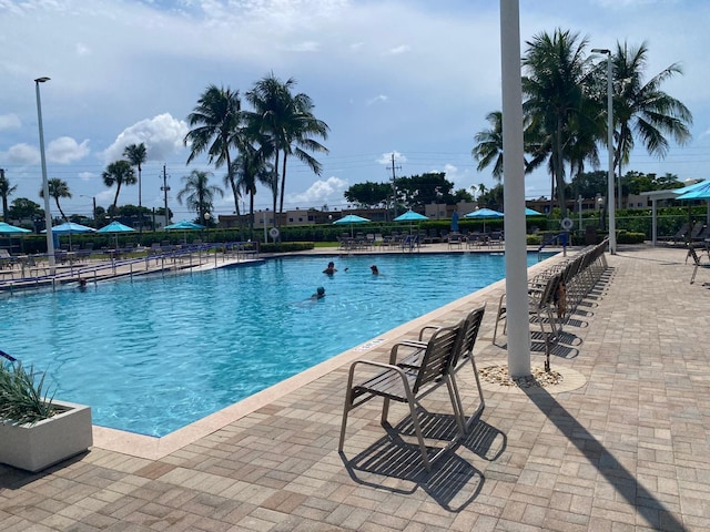 289 Saxony Unit G, Delray Beach, FL 33446 - community pool featuring a patio area