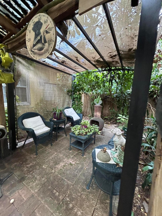 view of patio with a pergola