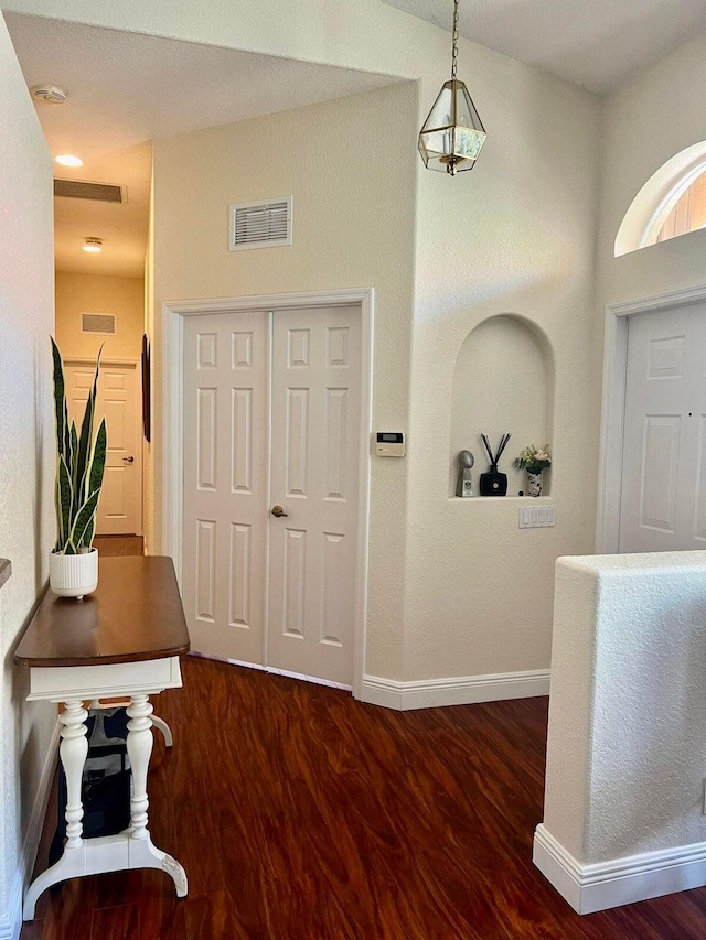 entrance foyer featuring dark wood-type flooring