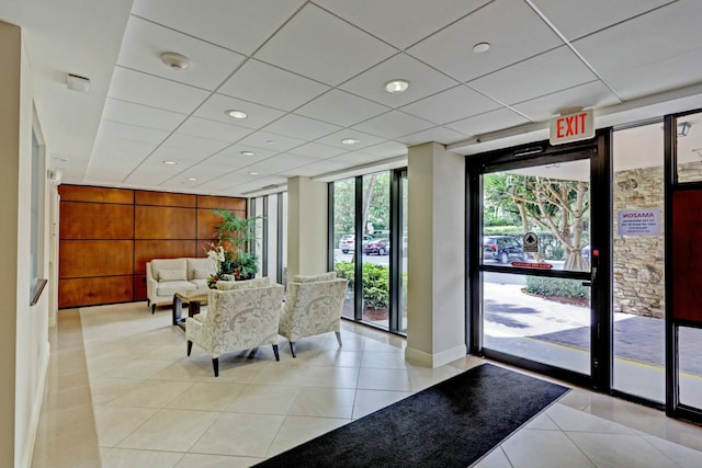 4200 N Ocean Dr Unit 2-202, Singer Island, FL 33404 - building lobby with recessed lighting and expansive windows
