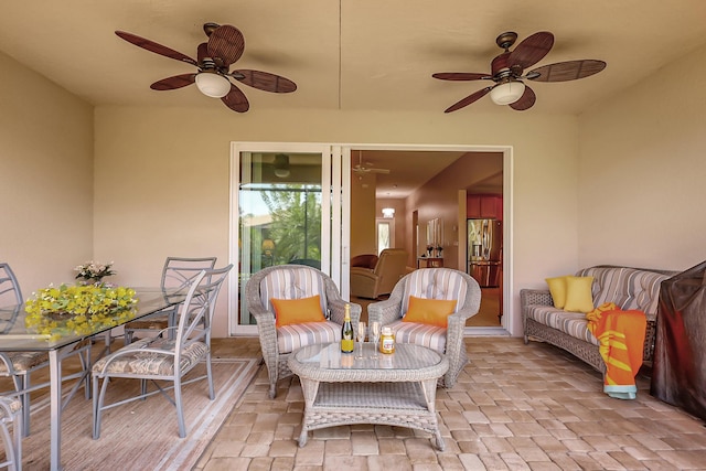 view of patio / terrace with ceiling fan