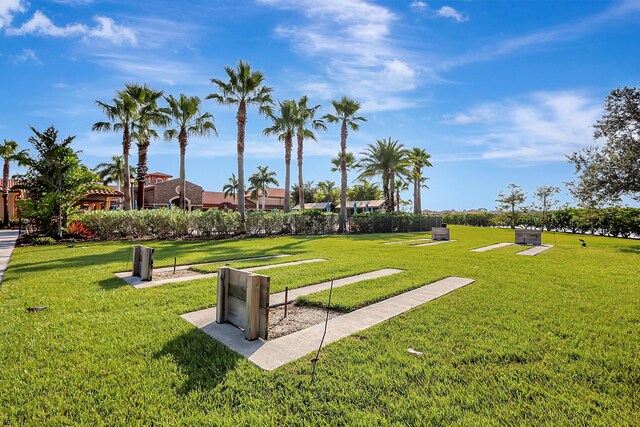 view of home's community featuring a lawn