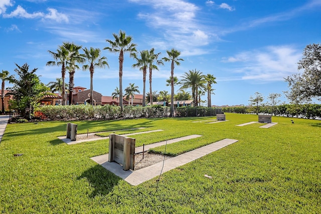 view of community with a lawn