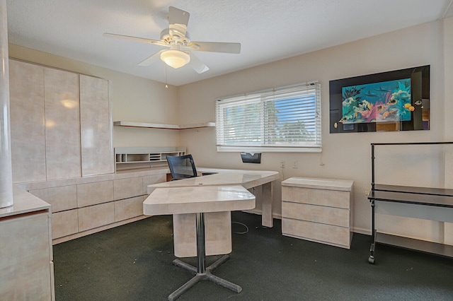 office featuring ceiling fan