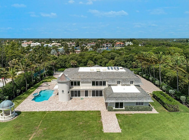 477 S Beach Rd, Jupiter Island, FL 33455 - view from above of property with a pool area