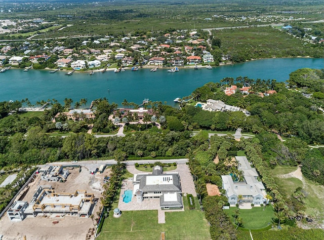 477 S Beach Rd, Jupiter Island, FL 33455 - aerial view of property's location with a large body of water and nearby suburban area