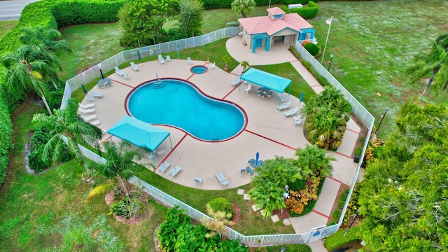 view of pool featuring a gazebo