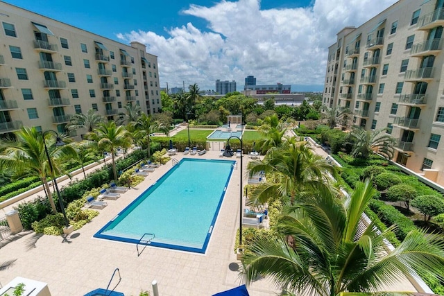 view of pool with a patio area