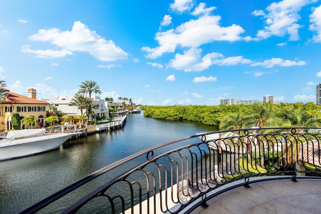 balcony with a water view