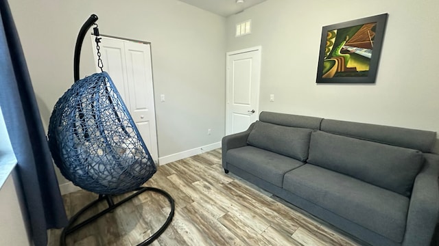 living room featuring wood-type flooring