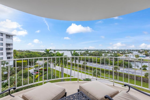 balcony with a water view