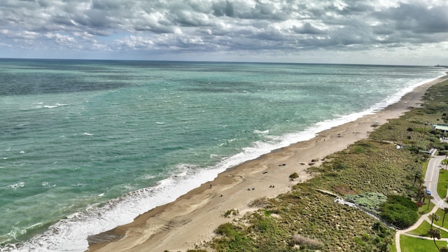 view of water feature featuring a beach view