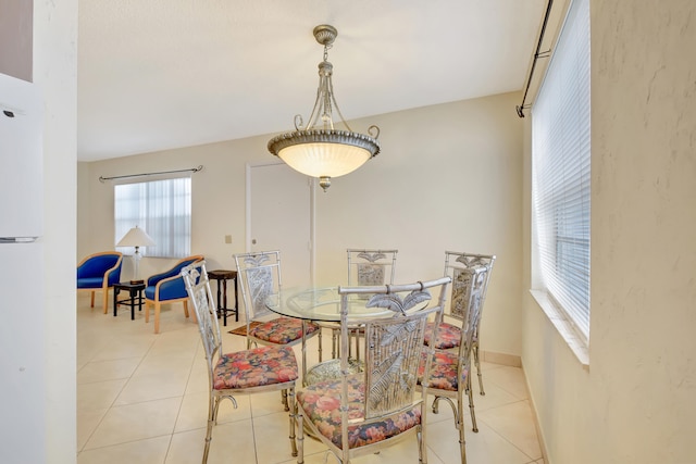 view of tiled dining room