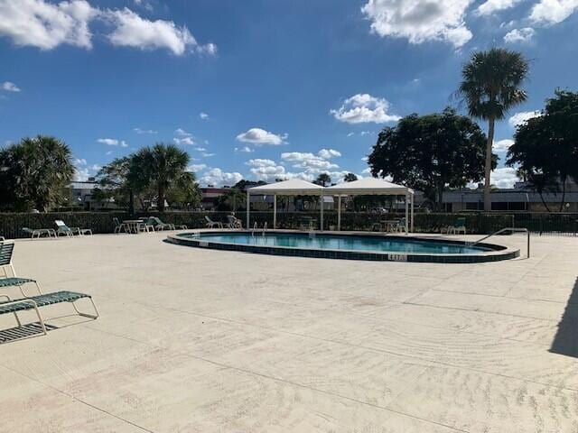 view of pool featuring a patio