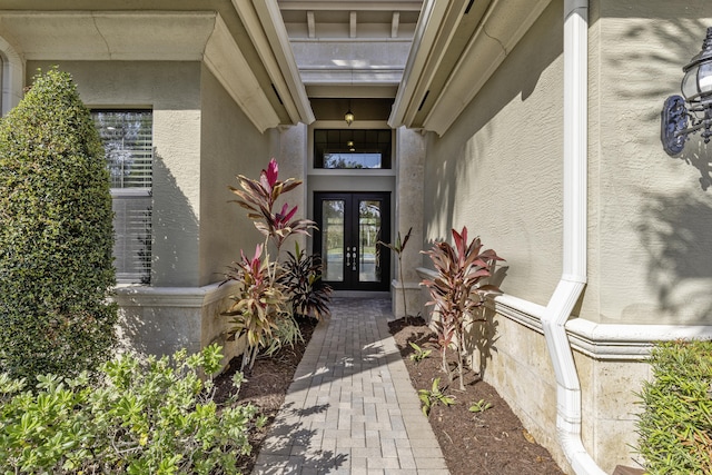 property entrance with french doors