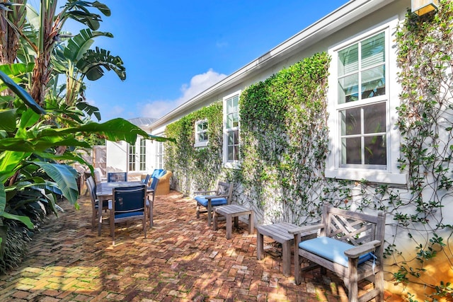 view of patio featuring french doors