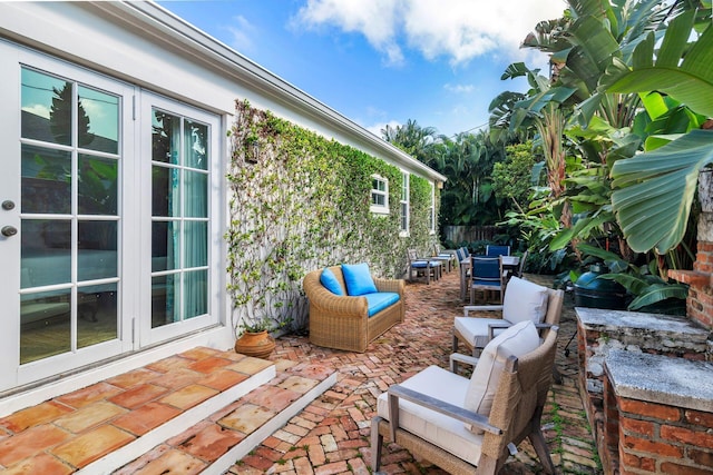 view of patio with an outdoor living space