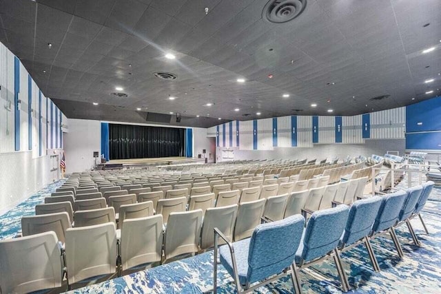 view of carpeted cinema room