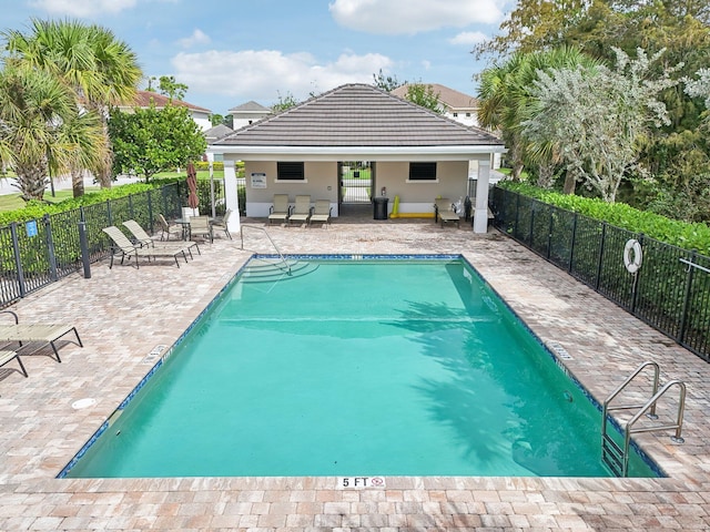 view of pool with a patio area