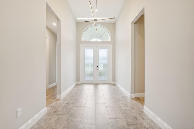 foyer entrance with french doors