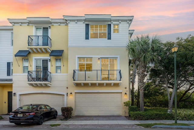 view of property with a garage