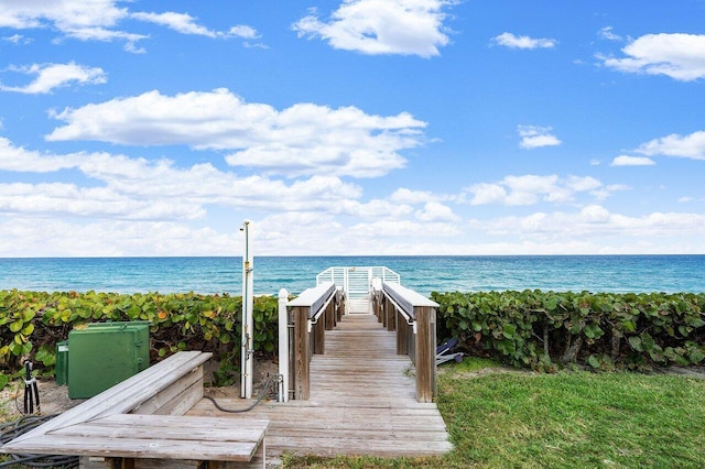 view of property's community with a water view