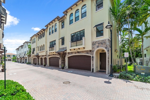 view of property featuring a garage