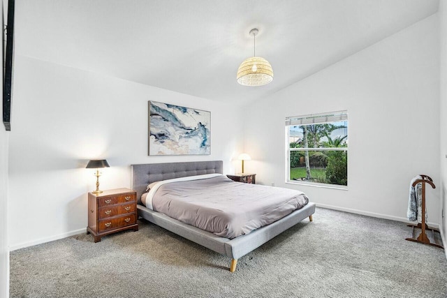 1643 Oak Berry Cir, Wellington, FL 33414 - bedroom with carpet floors, vaulted ceiling, and baseboards
