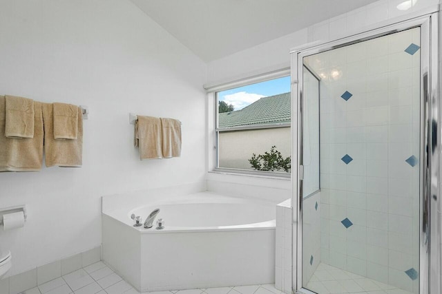 1643 Oak Berry Cir, Wellington, FL 33414 - full bath featuring a garden tub, a stall shower, toilet, and tile patterned flooring