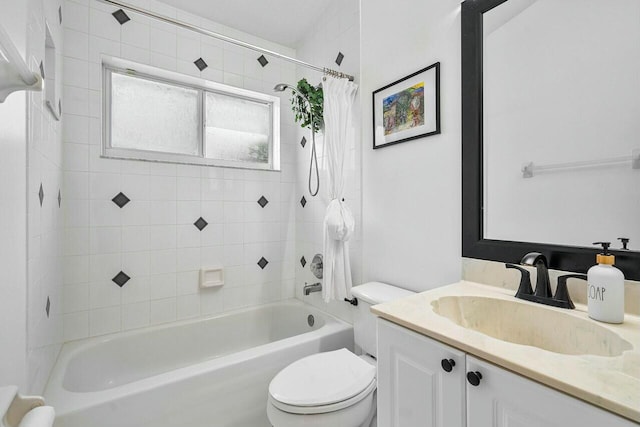 1643 Oak Berry Cir, Wellington, FL 33414 - full bathroom featuring toilet, vanity, and shower / bathtub combination with curtain