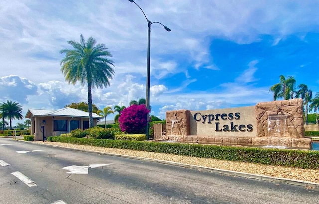 view of community sign