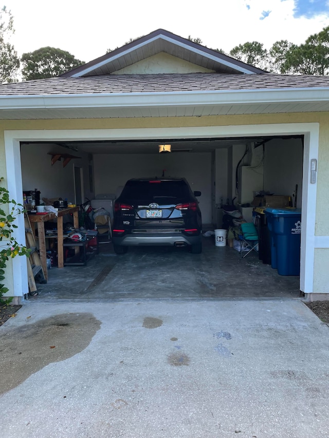 view of garage