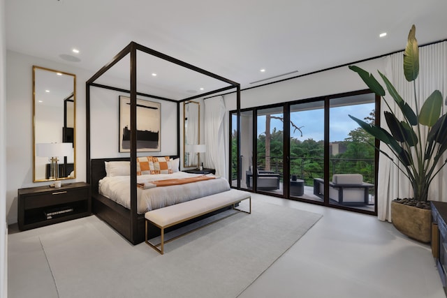 bedroom featuring access to outside