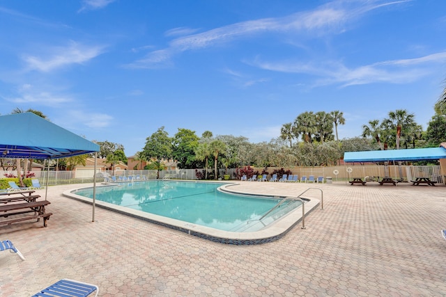 view of pool with a patio area