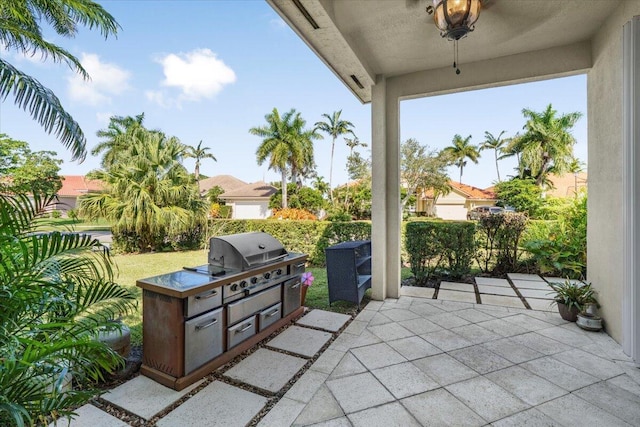 view of patio featuring area for grilling and grilling area